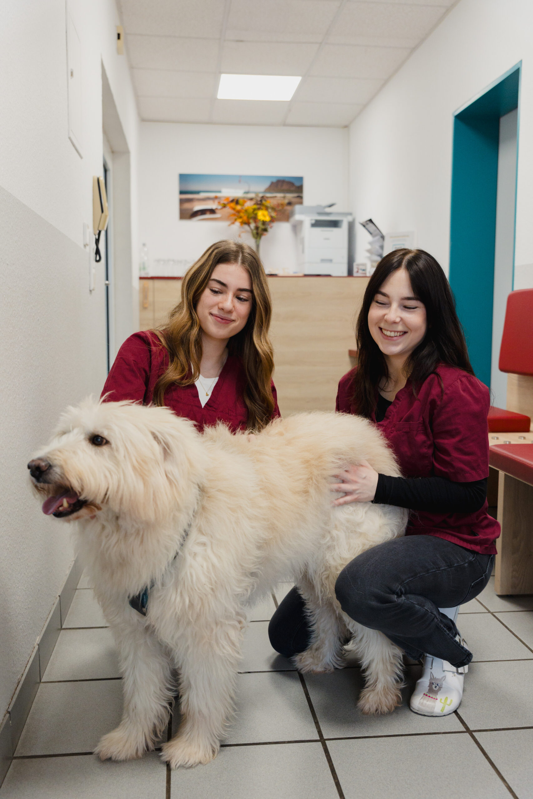 Tierarzt Fendrich-67 2 Frauen mit einem Hund